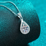 2CT Moissanite Pendant 925 Sterling Sliver 18k Necklace Wedding Jewelry