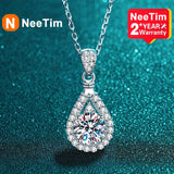2CT Moissanite Pendant 925 Sterling Sliver 18k Necklace Wedding Jewelry