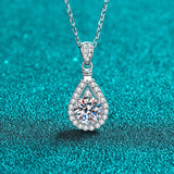 2CT Moissanite Pendant 925 Sterling Sliver 18k Necklace Wedding Jewelry