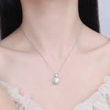 2Ct Moissanite Necklace Silver Plated Lab Diamond Wedding Pendant