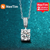 2ct D Moissanite Necklace 925 Sterling Silver Chain with Certificate
