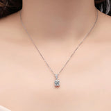 2ct D Moissanite Necklace 925 Sterling Silver Chain with Certificate