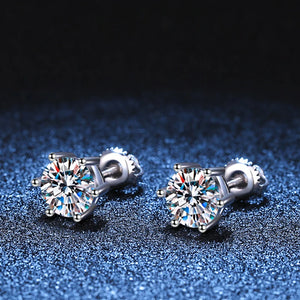 2ct Moissanite Earrings 925 Sterling Silver Stud Earring Fine Jewelry