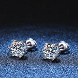 2ct Moissanite Earrings 925 Sterling Silver Stud Earring Fine Jewelry