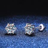 2ct Moissanite Earrings 925 Sterling Silver Stud Earring Fine Jewelry