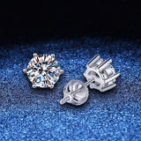2ct Moissanite Earrings 925 Sterling Silver Stud Earring Fine Jewelry