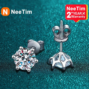 2ct Moissanite Studs Earrings S925 Sterling Silver Lab Diamond Earring