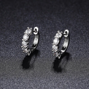 3mm D Moissanite Earrings 925 Sterling Sliver Plated Hoop Earring for Women
