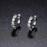 3mm D Moissanite Earrings 925 Sterling Sliver Plated Hoop Earring for Women