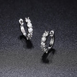 3mm D Moissanite Earrings 925 Sterling Sliver Plated Hoop Earring for Women
