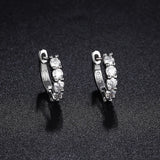3mm D Moissanite Earrings 925 Sterling Sliver Plated Hoop Earring for Women