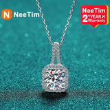 925 Silver Necklace Pendant 1.0/2.0ct Moissanite Pass Diamond Test Women Jewelry