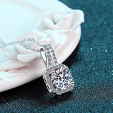 925 Silver Necklace Pendant 1.0/2.0ct Moissanite Pass Diamond Test Women Jewelry