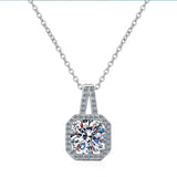925 Silver Necklace Pendant 1.0/2.0ct Moissanite Pass Diamond Test Women Jewelry
