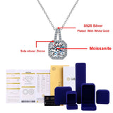 925 Silver Necklace Pendant 1.0/2.0ct Moissanite Pass Diamond Test Women Jewelry