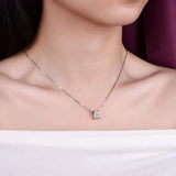 925 Silver 2ct Moissanite Diamond VVS1 D Pendant Necklace Gift