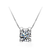 925 Silver 2ct Moissanite Diamond VVS1 D Pendant Necklace Gift