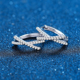 925 Silver Moissanite Diamond X Letter Earrings Wedding Party Jewelry