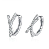 925 Silver Moissanite Diamond X Letter Earrings Wedding Party Jewelry