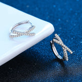 925 Silver Moissanite Diamond X Letter Earrings Wedding Party Jewelry