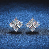 D Moissanite Stud Earrings 925 Silver Sparkling Diamond Wedding Jewelry