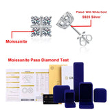 D Moissanite Stud Earrings 925 Silver Sparkling Diamond Wedding Jewelry