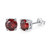 Moissanite Earrings S925 Sterling Sliver Green Pink Red Diamond Ear Studs