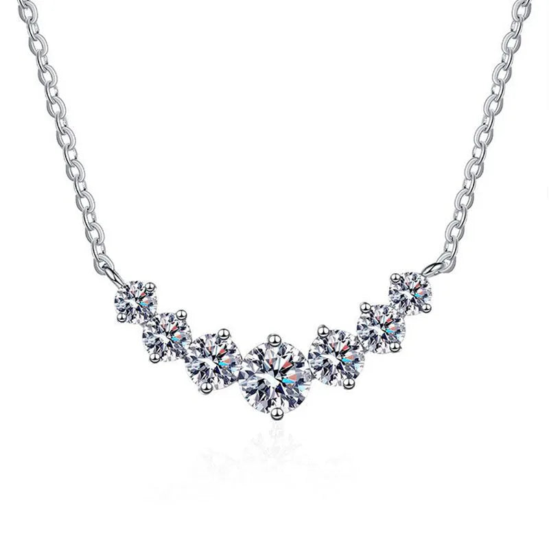 Moissanite Necklace 925 Sterling Sliver18k Plated Necklaces