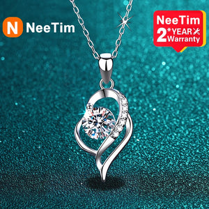 Moissanite Necklace 925 Sterling Sliver Plated 18k Pendant
