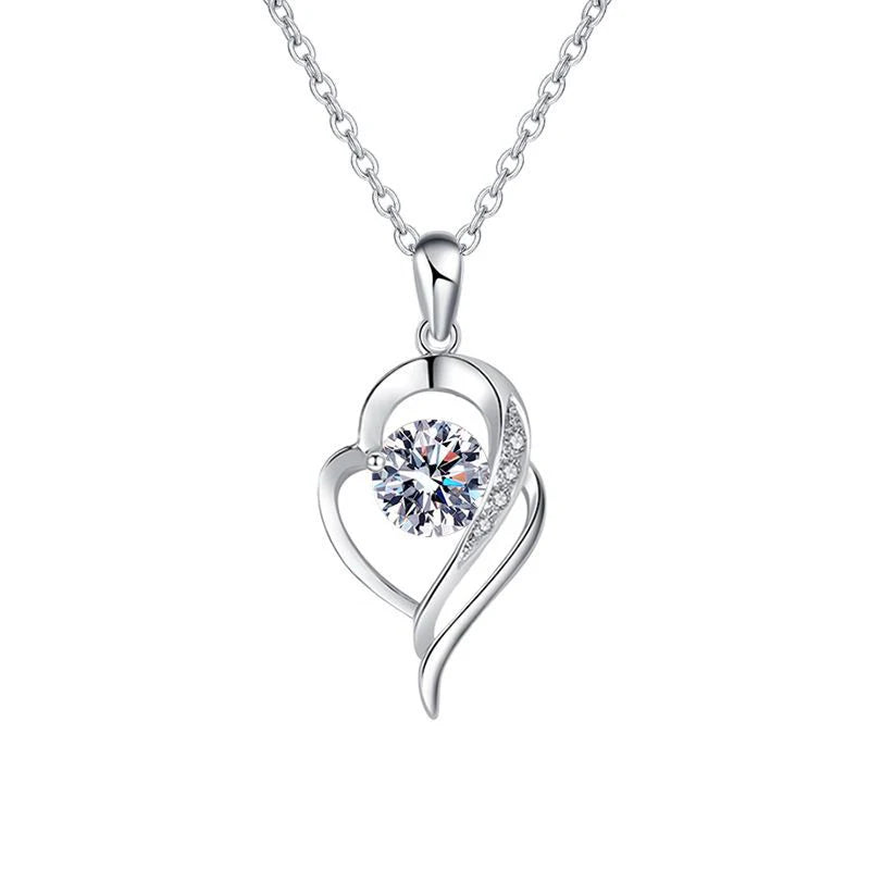 Moissanite Necklace 925 Sterling Sliver Plated 18k Pendant