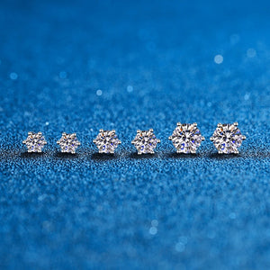 Moissanite Stud Earrings 18K Plated Sterling Silver D VVS1 Lab Diamond