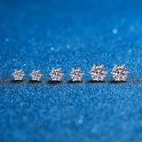Moissanite Stud Earrings 18K Plated Sterling Silver D VVS1 Lab Diamond
