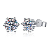 Moissanite Stud Earrings 18K Plated Sterling Silver D VVS1 Lab Diamond