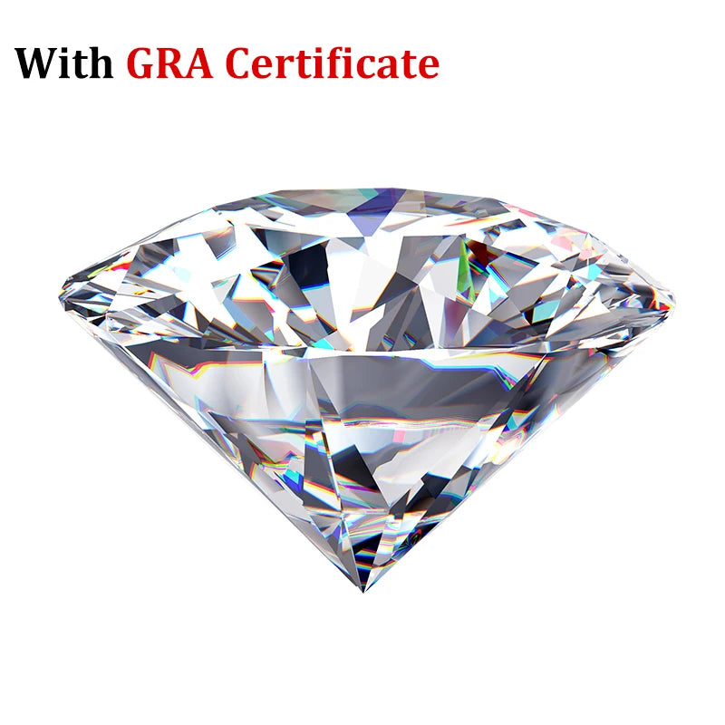 Real Gems Moissanite Loose Stone D VVS1 Round Cut Lab Grown Diamond