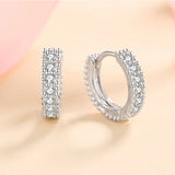 Moissanite Hoop Earrings 925 Sterling Silver Fine Jewelry