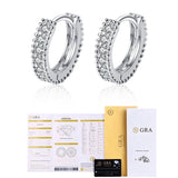 Moissanite Hoop Earrings 925 Sterling Silver Fine Jewelry