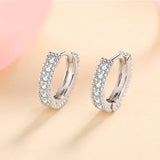 Moissanite Hoop Earrings 925 Sterling Silver Fine Jewelry