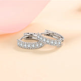 Moissanite Hoop Earrings 925 Sterling Silver Fine Jewelry