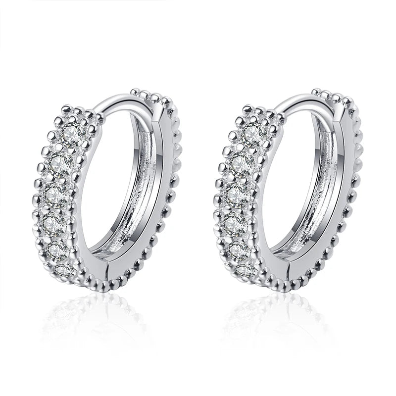 Moissanite Hoop Earrings 925 Sterling Silver Fine Jewelry