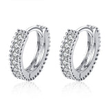 Moissanite Hoop Earrings 925 Sterling Silver Fine Jewelry