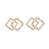 Geometric Pearl Earrings Korea Dongdaemun Compact Earrings Women