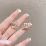 Geometric Pearl Earrings Korea Dongdaemun Compact Earrings Women