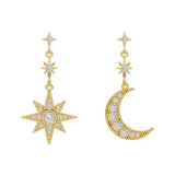 Shining Octagonal Meter Asymmetrical Earrings
