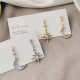 Shining Octagonal Meter Asymmetrical Earrings