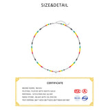 925 Sterling Silver Colorful Beaded Smiling Face Necklace Women