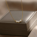 925 Sterling Silver Pearl Necklace Ladies Sweet Clavicle Chain Wedding Jewelry