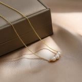 925 Sterling Silver Pearl Necklace Ladies Sweet Clavicle Chain Wedding Jewelry