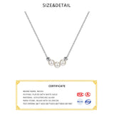 925 Sterling Silver Pearl Necklace Ladies Sweet Clavicle Chain Wedding Jewelry