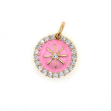 Colorful Enamel Zircon Sun Necklace Pendant for Women