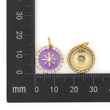 Colorful Enamel Zircon Sun Necklace Pendant for Women